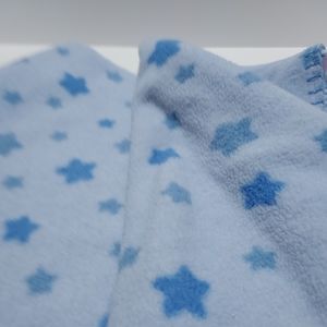 Just born receiving blanket vintage boys plane embroidered light blue with stars